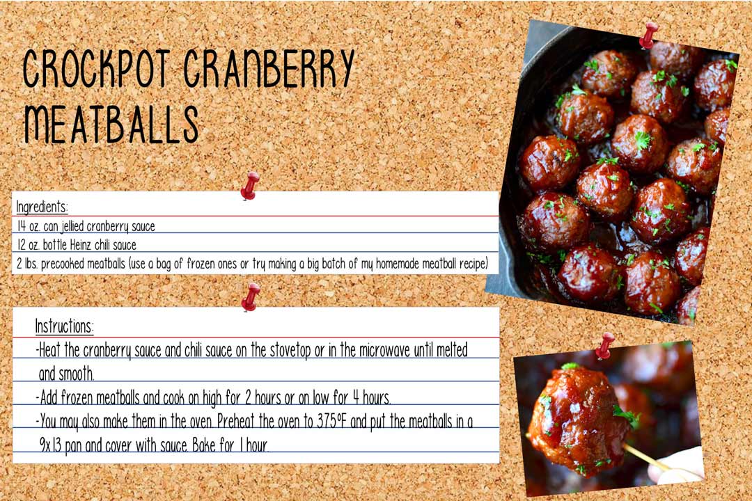 Recipe for Cranberry Meatballs in the Crockpot