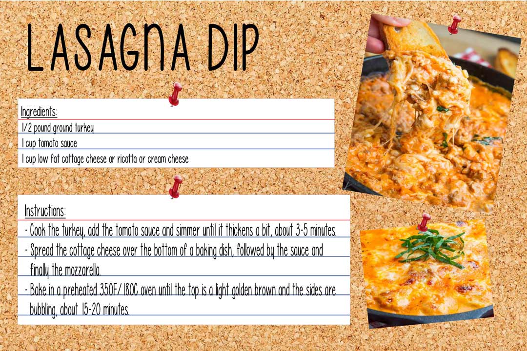 Recipe for Lasagna Dip using Turkey